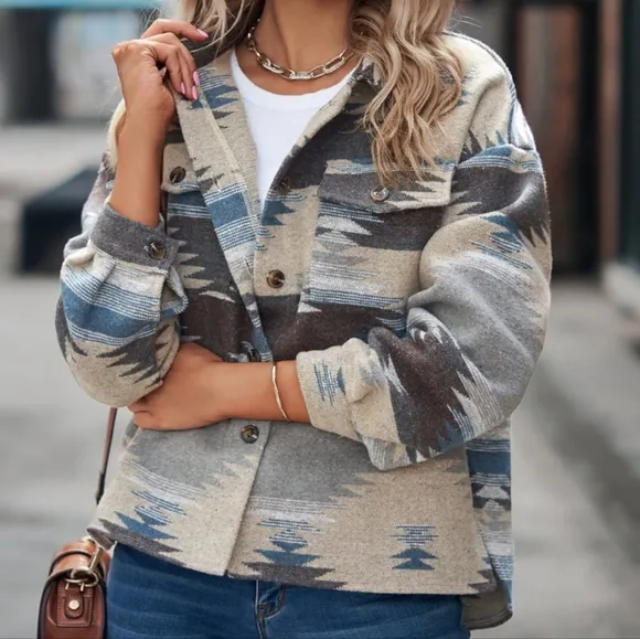 Tribal Treasures Collared Jacket - Tan