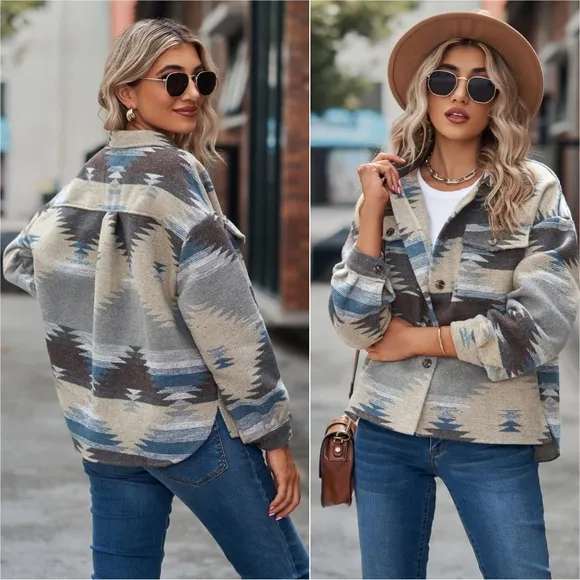 Tribal Treasures Collared Jacket - Tan