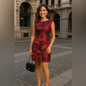 Trina Turk Floral Sheath Dress Textured Date Coquette Old Money Easter Spring