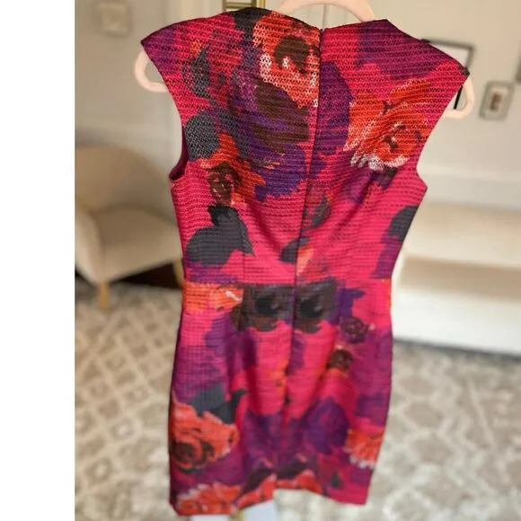 Trina Turk Floral Sheath Dress Textured Date Coquette Old Money Easter Spring