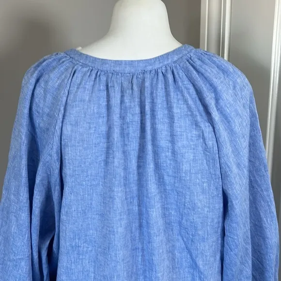 TUCKERNUCK Chambray Lyles Maxi Dress Blue Puff Sleeve Sz XL NEW