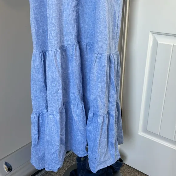 TUCKERNUCK Chambray Lyles Maxi Dress Blue Puff Sleeve Sz XL NEW
