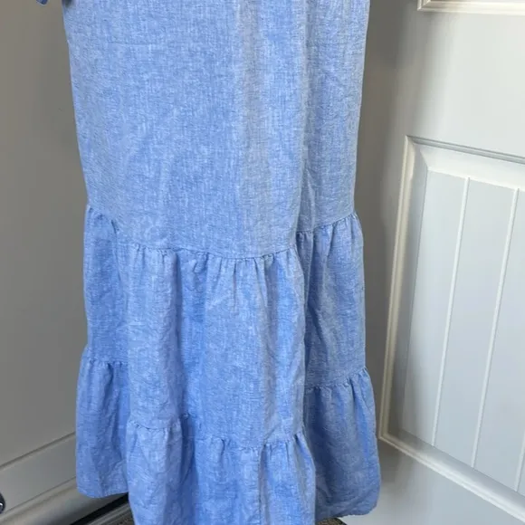 TUCKERNUCK Chambray Lyles Maxi Dress Blue Puff Sleeve Sz XL NEW