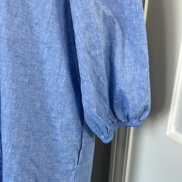 TUCKERNUCK Chambray Lyles Maxi Dress Blue Puff Sleeve Sz XL NEW