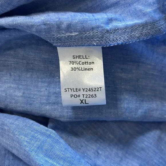 TUCKERNUCK Chambray Lyles Maxi Dress Blue Puff Sleeve Sz XL NEW