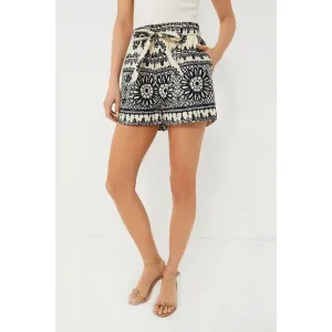 Tuckernuck Love the Label Dagmar Ivory and Navy Printed Ramona Shorts Size XS