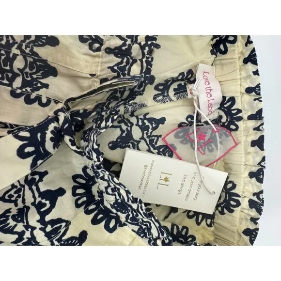 Tuckernuck Love the Label Dagmar Ivory and Navy Printed Ramona Shorts Size XS