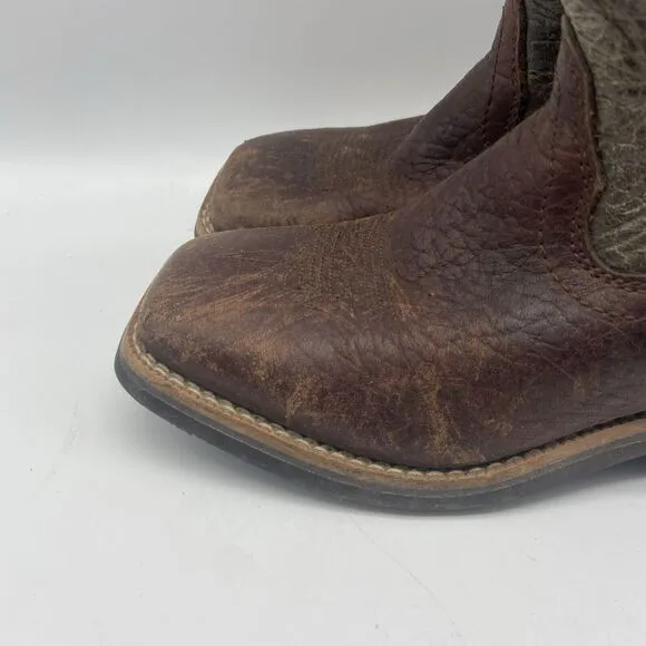 TWISTED X Cowboy Boots Kids 10.5 Brown Western Square Toe