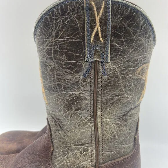 TWISTED X Cowboy Boots Kids 10.5 Brown Western Square Toe