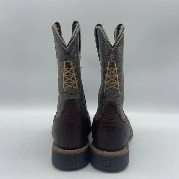 TWISTED X Cowboy Boots Kids 10.5 Brown Western Square Toe