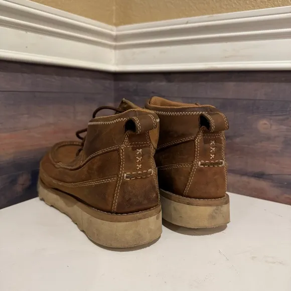 Twisted X Men's 9M 4” Wedge Sole Soft Toe Work Boots Oiled Saddle MCA0007