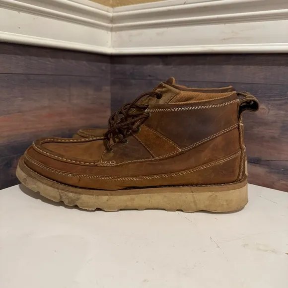 Twisted X Men's 9M 4” Wedge Sole Soft Toe Work Boots Oiled Saddle MCA0007