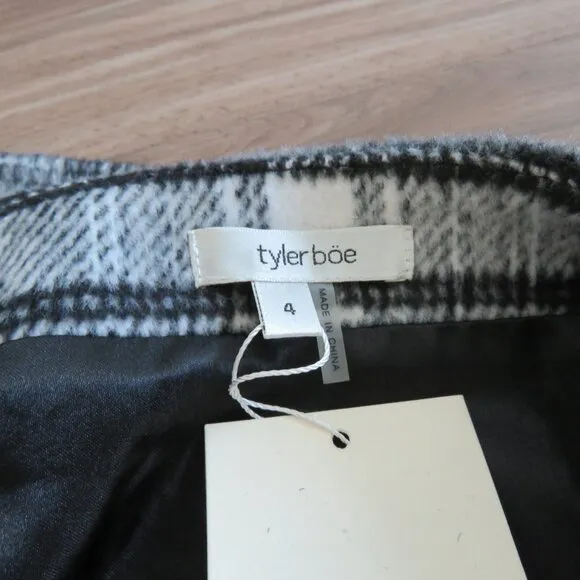 TYLER BOE Plaid Four Panel Mini Skirt in Black Preppy Academia - Size US 4 NWT