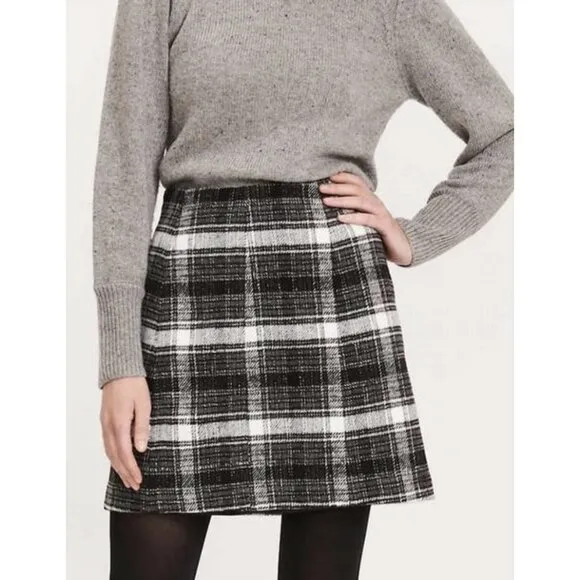 TYLER BOE Plaid Four Panel Mini Skirt in Black Preppy Academia - Size US 4 NWT