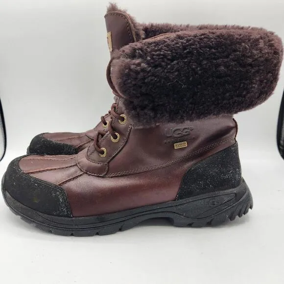Ugg Australia Butte Brown Leather Men Boots Size 12