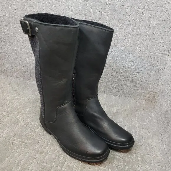 UGG Australia Janina Women's Size 5 US Black Waterproof Knee-High Boots 1018472