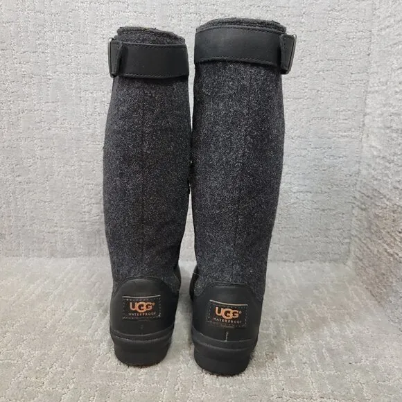 UGG Australia Janina Women's Size 5 US Black Waterproof Knee-High Boots 1018472