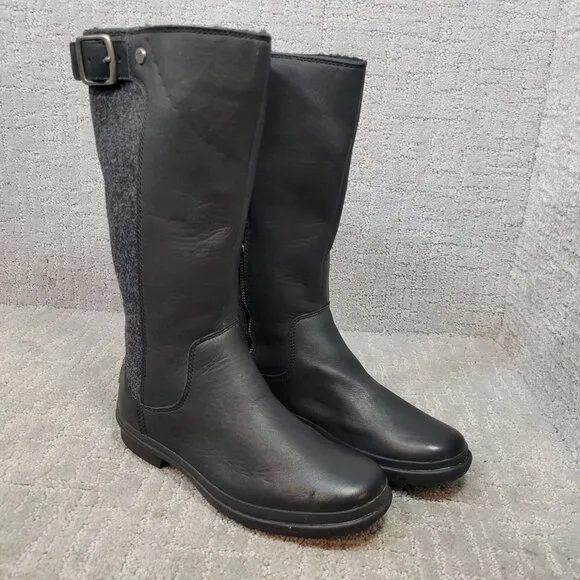 UGG Australia Janina Women's Size 5 US Black Waterproof Knee-High Boots 1018472