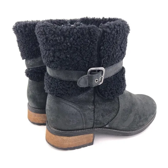 UGG Blayre Black Sheepskin Cuff Winter Boots 8.5