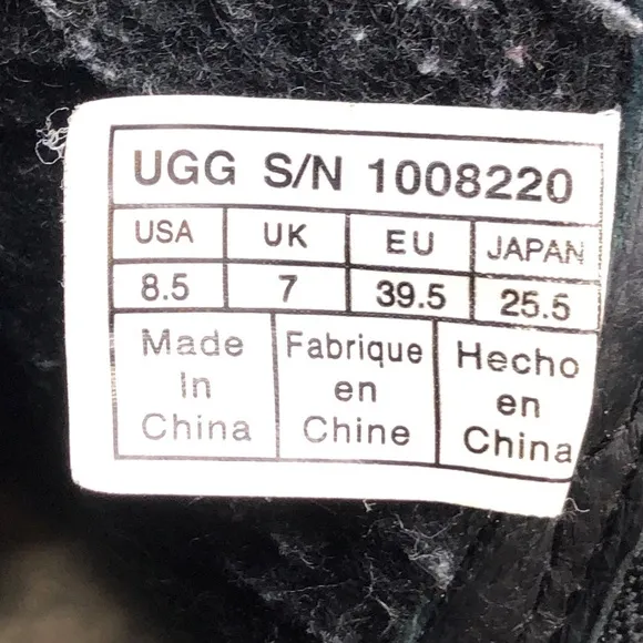 UGG Blayre Black Sheepskin Cuff Winter Boots 8.5