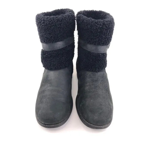 UGG Blayre Black Sheepskin Cuff Winter Boots 8.5
