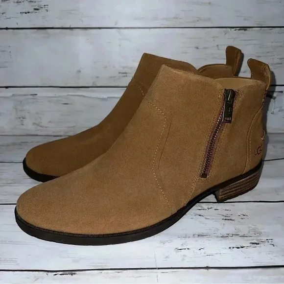 UGG Chestnut Waterproof Suede Ankle Boots NWOT Women’s 10