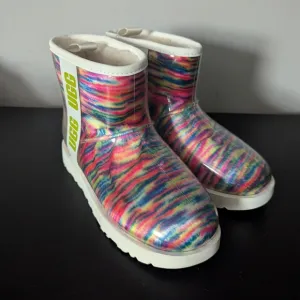 UGG Classic Waterproof Clear Mini Pixelate Boots Multicolor size 6