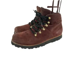 UGG Hafstein Men's WTPF Burgundy Suede Boots US 9 Lace-Up Winter Outdoor Boot