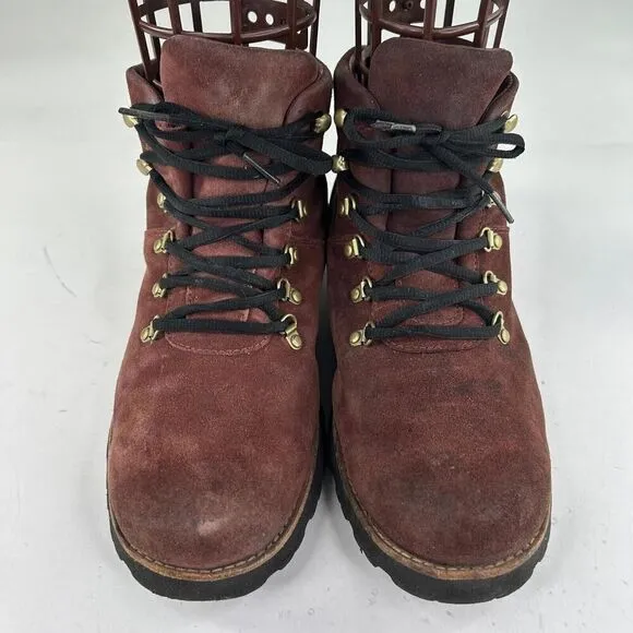UGG Hafstein Men's WTPF Burgundy Suede Boots US 9 Lace-Up Winter Outdoor Boot