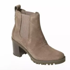 UGG Hazel Suede Leather Waterproof Lug Sole Booties Block Heel Boots size 7.5