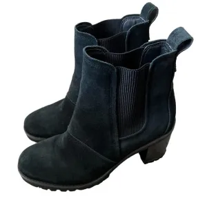 Ugg Hazel Womens S 7 1/2 Black Suede Waterproof Block Heel Chelsea Boots 1103766