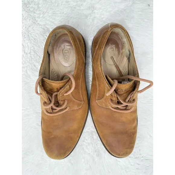 UGG Hunnington Men's Chestnut Brown Leather Oxford Shoes Size 8.5