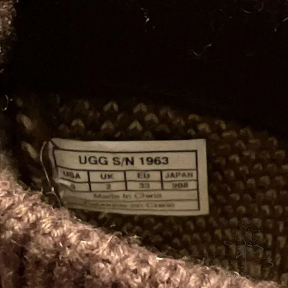 Ugg Jester Brown Plaid Carly Knit Boots Size Youth 3
