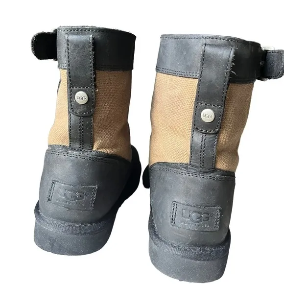 UGG Kids K LOCKIE Boots Black Brown Winter Outdoor Size 4