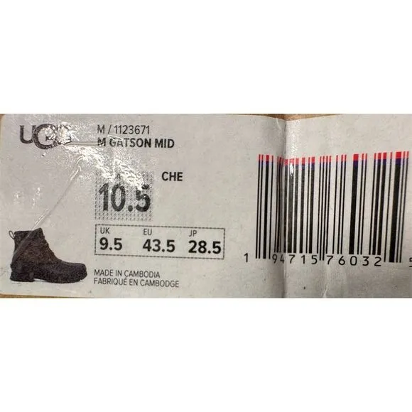 UGG Men's Gaston Mid Chukka Boots Brown Size 10.5 Waterproof Casual