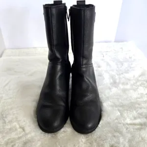 Ugg Potero Black Leather Wedge Women's Boots Size 7.5 EUC