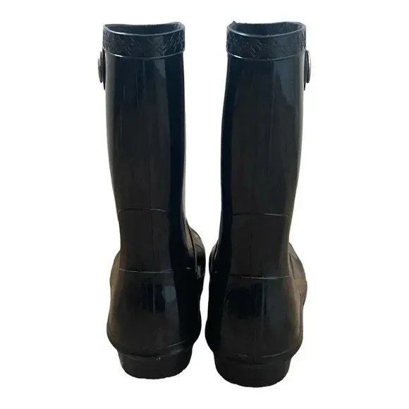 UGG Sienna Womens Waterproof Rain Boots Black Size US 10 Shiny Rubber Outdoor