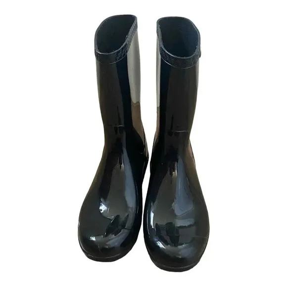 UGG Sienna Womens Waterproof Rain Boots Black Size US 10 Shiny Rubber Outdoor