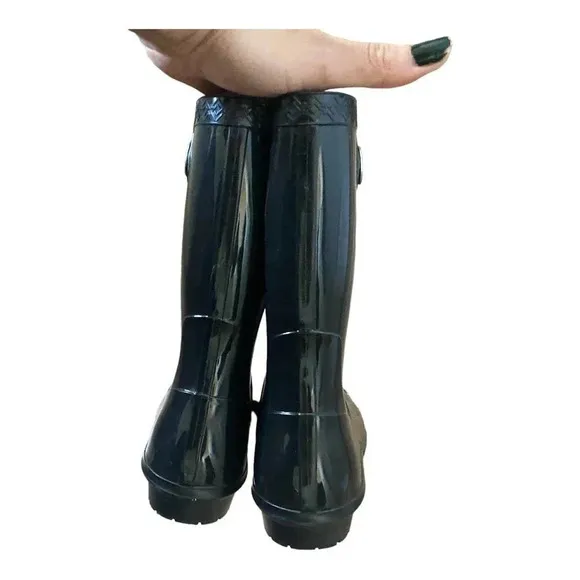 UGG Sienna Womens Waterproof Rain Boots Black Size US 10 Shiny Rubber Outdoor