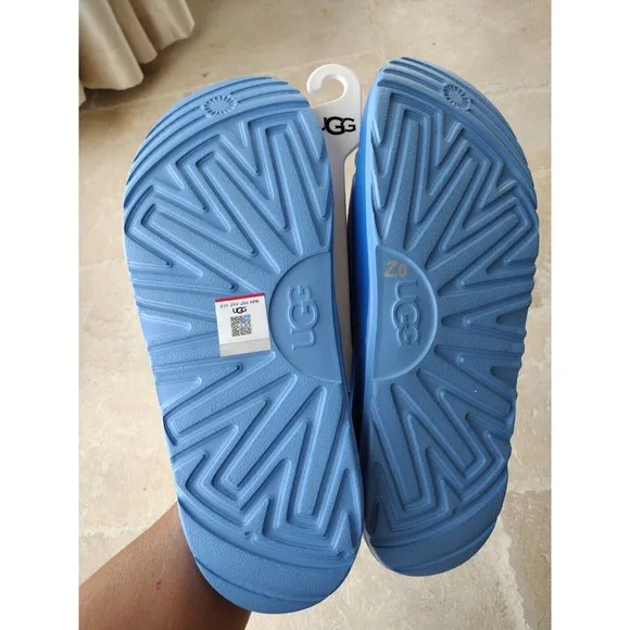 UGG Slide Sandal Men's Size 10 Blue With Logo Wilcox Lounge Beach Comfy Light