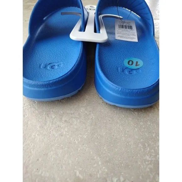 UGG Slide Sandal Men's Size 10 Blue With Logo Wilcox Lounge Beach Comfy Light
