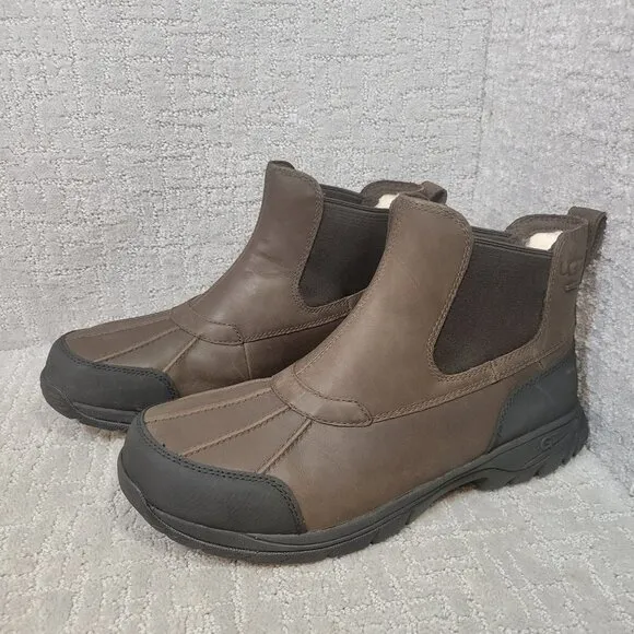 UGG Stout Butte Men's Size 13 US Brown Waterproof Winter Chelsea Boots 1113956