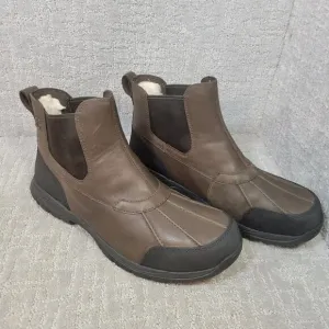 UGG Stout Butte Men's Size 13 US Brown Waterproof Winter Chelsea Boots 1113956
