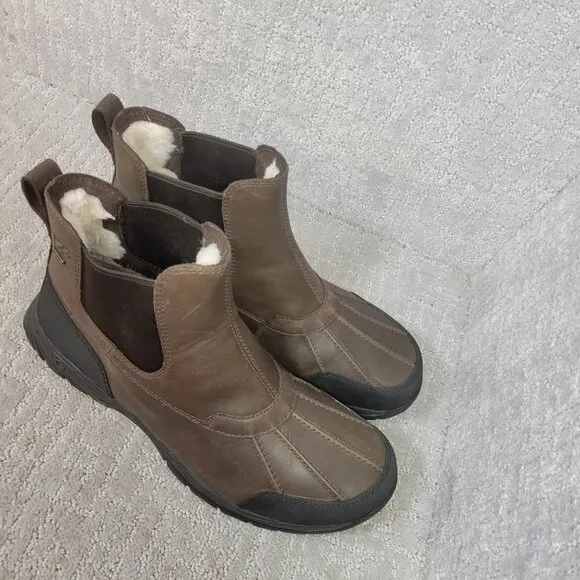 UGG Stout Butte Men's Size 13 US Brown Waterproof Winter Chelsea Boots 1113956