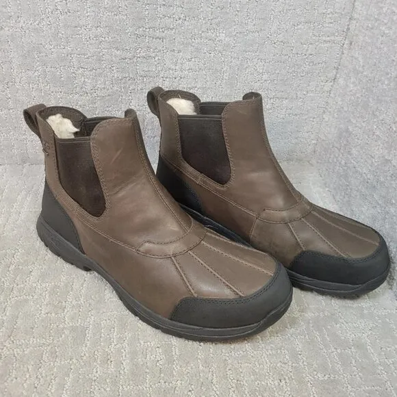UGG Stout Butte Men's Size 13 US Brown Waterproof Winter Chelsea Boots 1113956