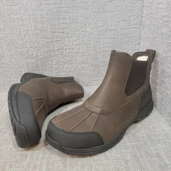 UGG Stout Butte Men's Size 13 US Brown Waterproof Winter Chelsea Boots 1113956