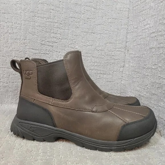 UGG Stout Butte Men's Size 13 US Brown Waterproof Winter Chelsea Boots 1113956
