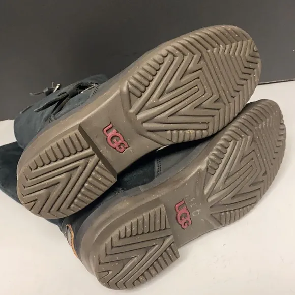 UGG Suede Boots Waterproof Calf High Zip Side Sz 6