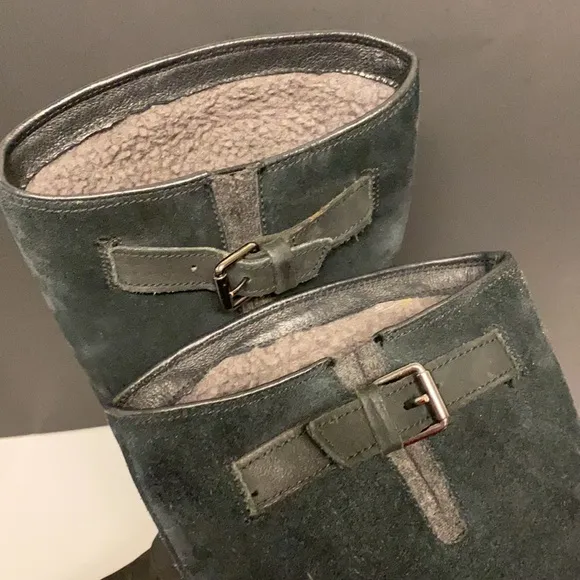 UGG Suede Boots Waterproof Calf High Zip Side Sz 6