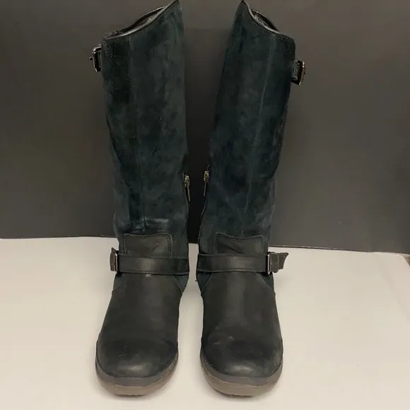 UGG Suede Boots Waterproof Calf High Zip Side Sz 6